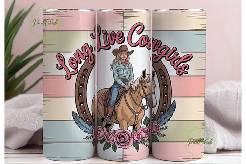 Long Live Cowgirls Tumbler Wrap Sublimation PixelChick 