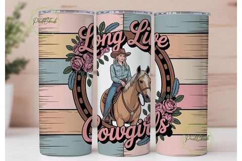 Long Live Cowgirls Tumbler Wrap Sublimation PixelChick 