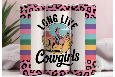 Long Live Cowgirls Tumbler Wrap Sublimation PixelChick 