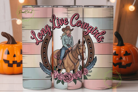 Long Live Cowgirls Tumbler Wrap Sublimation PixelChick 