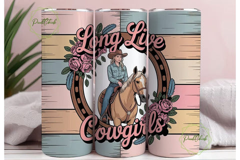 Long Live Cowgirls Tumbler Wrap Sublimation PixelChick 