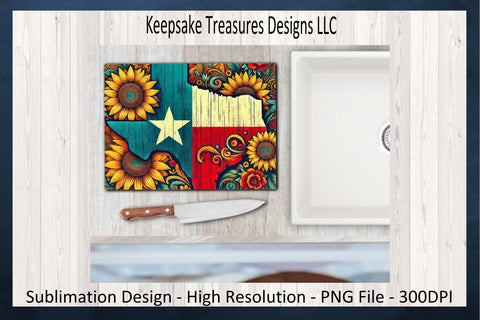 Long Star State, Texas Cutting Board, Sublimation PNG Kitchen Design, Digital Download Sublimation Keepsake Treasures Designs LLC. 