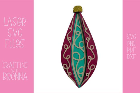 Long Swirl Ornament Laser SVG File SVG Crafting With Brenna 