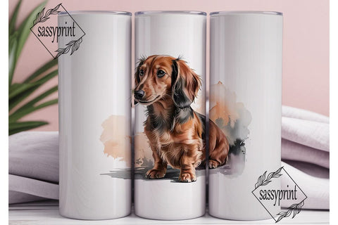 Longhaired Dachshund 20oz Tumbler Design Sublimation sassyprint 