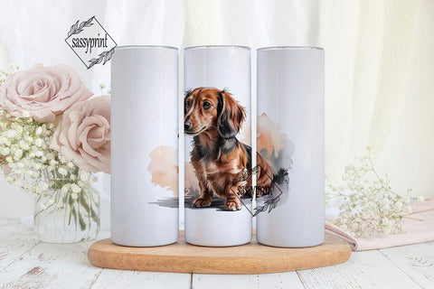 Longhaired Dachshund 20oz Tumbler Design Sublimation sassyprint 