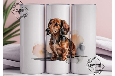 Longhaired Dachshund 20oz Tumbler Design Sublimation sassyprint 