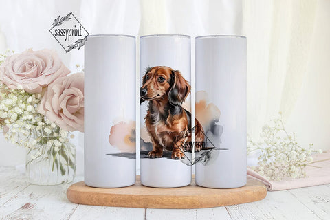 Longhaired Dachshund 20oz Tumbler Design Sublimation sassyprint 