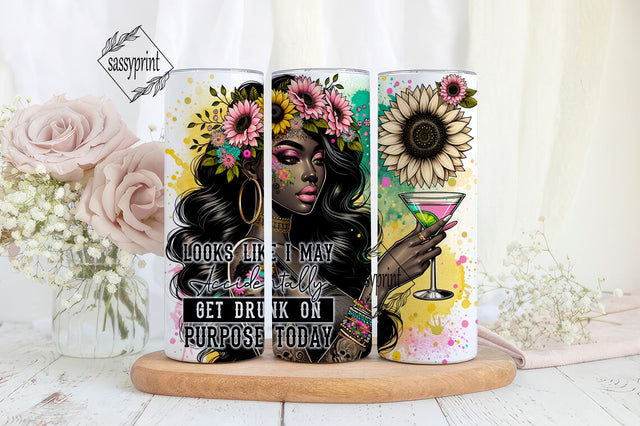Looks Like I May Accidentally Get Drunk On Purpose Today, Sarcastic Tumbler Wrap, Funny Saying PNG, 20 Oz Tumbler Wrap Sublimation sassyprint 