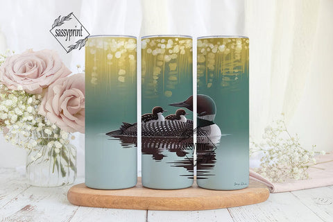 Loon Family 20oz Tumbler Wrap Sublimation sassyprint 