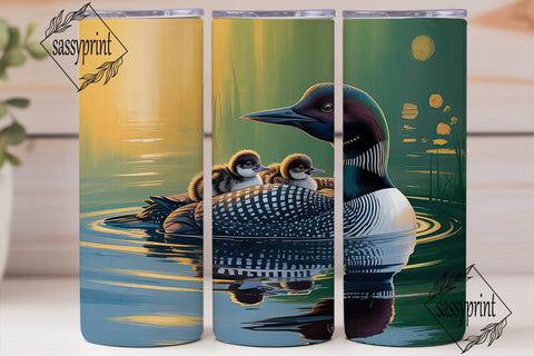 Loon Family 20oz Tumbler Wrap Sublimation sassyprint 