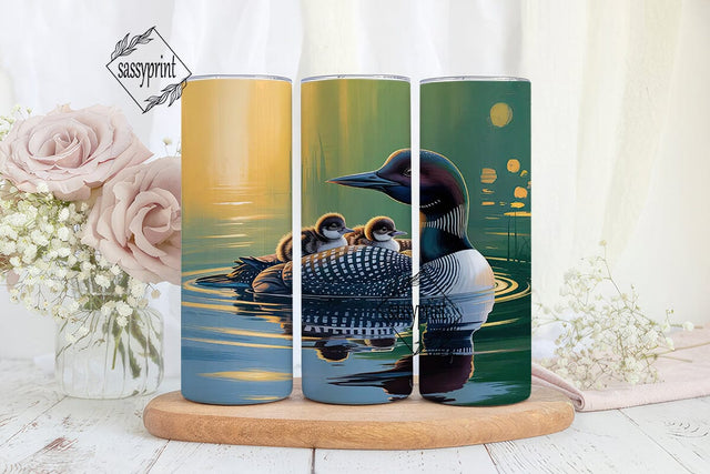 Loon Family 20oz Tumbler Wrap Sublimation sassyprint 