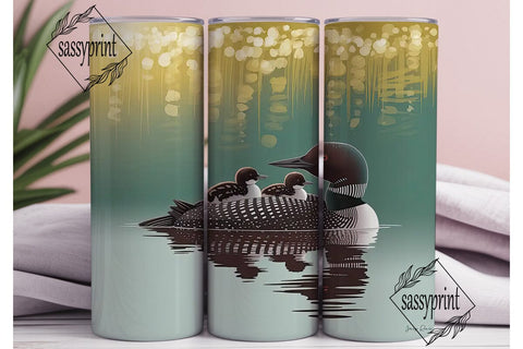 Loon Family 20oz Tumbler Wrap Sublimation sassyprint 