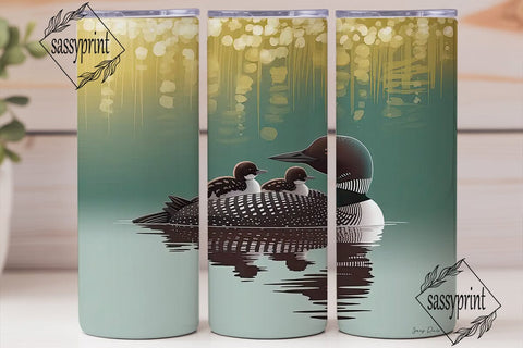 Loon Family 20oz Tumbler Wrap Sublimation sassyprint 