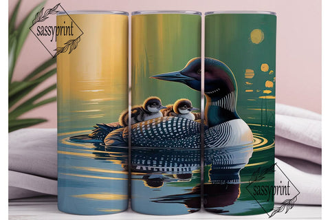 Loon Family 20oz Tumbler Wrap Sublimation sassyprint 