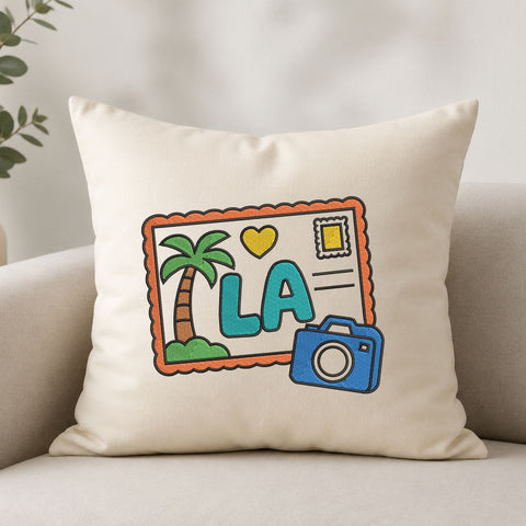 Los Angeles Postcard Machine Embroidery Design – LA Travel Camera Palm Tree Vacation Design Embroidery/Applique DESIGNS PatternFeed8 