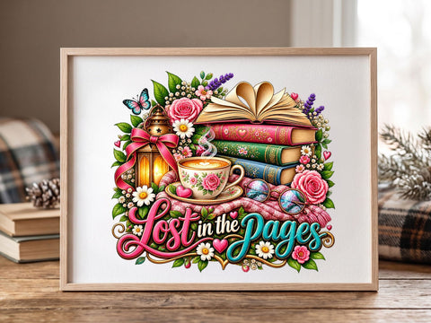 Lost in the Pages Floral PNG SVG artprintfile 