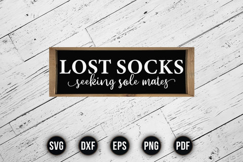 Lost Socks Seeking Sole Mates - Laundry Room Sign SVG SVG CraftLabSVG 