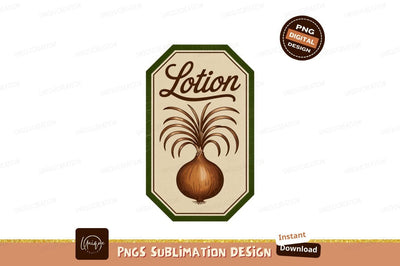 Lotion botanical illustration onion plant Sublimation Designangry 