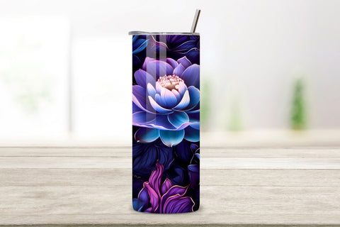Lotus Blossom Tumbler Wrap, Seamless PNG Wrap, Glowing Lotus Bloom Tumbler Wrap, Seamless PNG Wrap Sublimation FloridPrintables 