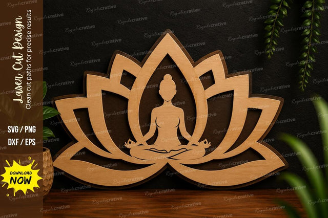 Lotus Buddha Wall Art SVG Laser Cut Svg Design SVG Regulrcrative 