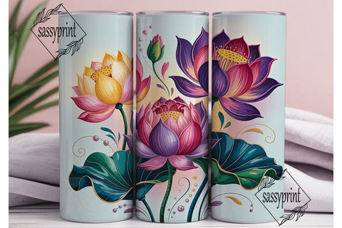 Lotus Flower 20oz Tumbler Wrap Sublimation sassyprint 