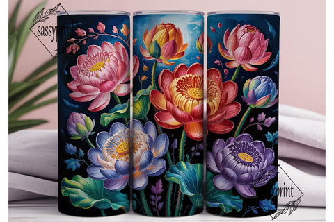 Lotus Flower 20oz Tumbler Wrap Sublimation sassyprint 