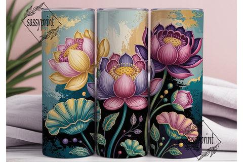 Lotus Flower 20oz Tumbler Wrap Sublimation sassyprint 