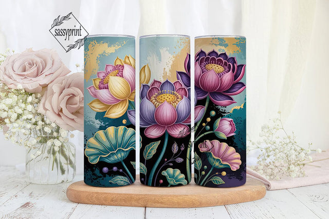 Lotus Flower 20oz Tumbler Wrap Sublimation sassyprint 