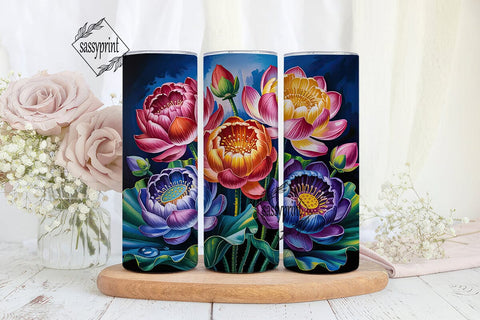 Lotus Flower 20oz Tumbler Wrap Sublimation sassyprint 