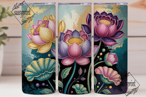 Lotus Flower 20oz Tumbler Wrap Sublimation sassyprint 