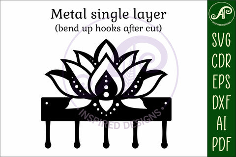 Lotus Flower Key holder designs for wood and metal SVG APInspireddesigns 