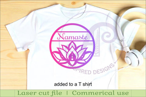 Lotus flower name sign design for laser cutting SVG APInspireddesigns 