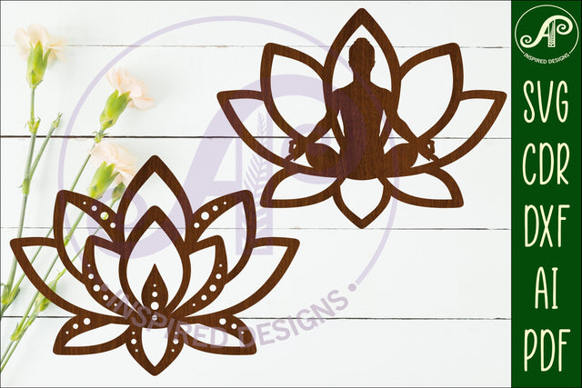 Lotus flower wall art signs, SVG files. 2 SVG APInspireddesigns 
