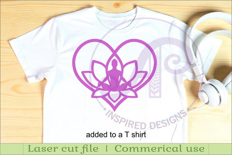 Lotus flower Yoga heart wall sign, laser cut SVG APInspireddesigns 