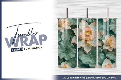 Lotus flowers and lily pads seamless pattern Sublimation Regulrcrative 