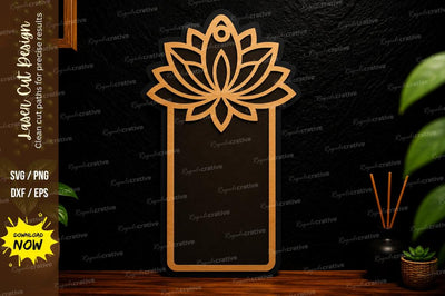 Lotus Frame Border Laser Cut Svg Design SVG Regulrcrative 