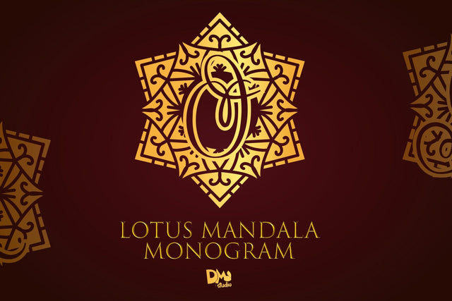 Lotus Mandala Monogram Font Dm Letter Studio 