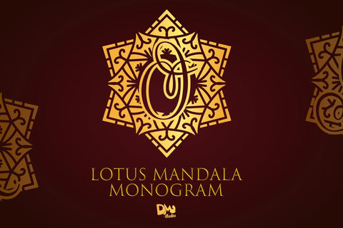 Lotus Mandala Monogram Font Dm Letter Studio 