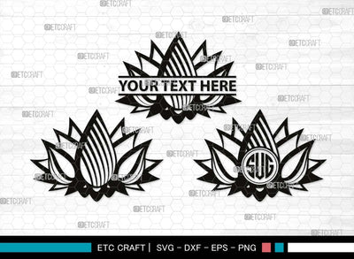 Lotus Monogram, Lotus Silhouette, Lotus SVG, Flower Svg, Water Lily Svg, Lotus Flower Svg, Floral Svg, SB00505 SVG ETC Craft 