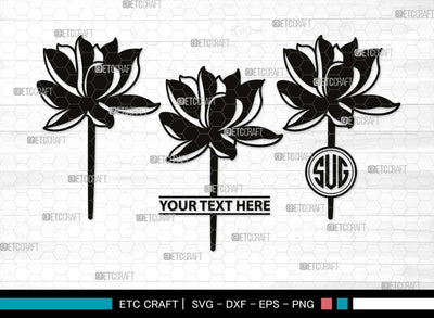 Lotus Monogram, Lotus Silhouette, Lotus SVG, Flower Svg, Water Lily Svg, Lotus Flower Svg, Floral Svg, SB00505 SVG ETC Craft 