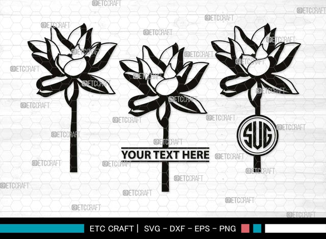 Lotus Monogram, Lotus Silhouette, Lotus SVG, Flower Svg, Water Lily Svg, Lotus Flower Svg, Floral Svg, SB00505 SVG ETC Craft 