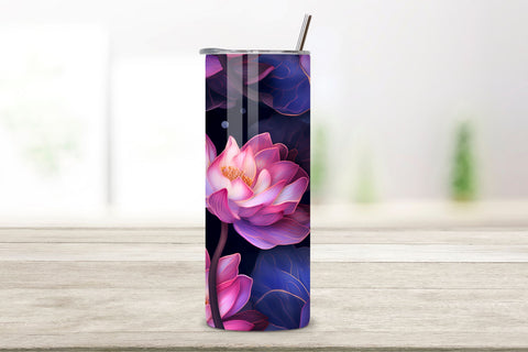 Lotus Petal Tumbler Wrap, Seamless PNG Wrap Sublimation FloridPrintables 