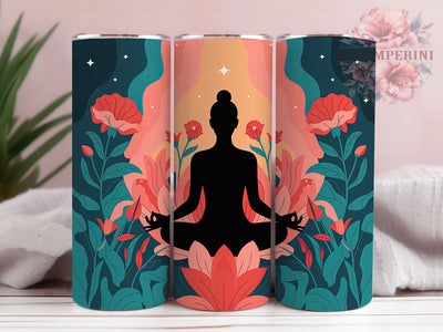 Lotus Pose Yoga Meditation Tumbler Wrap, Sublimation Design, Lotus Pose Wrap, Yoga Meditation Design, Mindfulness Tumbler, 20Oz Tumbler, Digital Download Sublimation Li Zamperini 