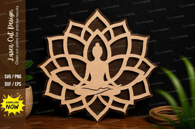 Lotus Yoga Mandala Laser Cut SVG File SVG Regulrcrative 