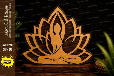 Lotus Yoga Meditation Laser Cut Svg Design SVG Regulrcrative 