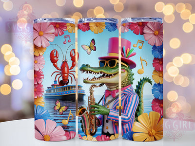 Louisiana Mardi Gras Tumbler, Crawfish Alligator Wrap, Carnival Celebration Cup, 20oz Sublimation Wrap, New Orleans Party Tumbler, Festive Animal Design Cup, Colorful Mardi Gras Wrap Sublimation SvggirlplusArt 