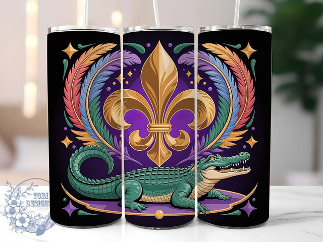 Louisiana Mardi Gras Western Tumbler, Carnival Cowboy Wrap, Festive Party Cup, 20oz Sublimation Wrap, New Orleans Celebration Tumbler, Colorful Western Design Cup, Mardi Gras Country Theme Wrap Sublimation ToriDesigns 
