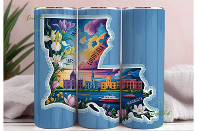 Louisiana Travel Floral 20oz Tumbler Sublimation PixelChick 