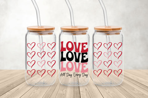Love all day evry day Can Glass Wrap svg Design SVG Regulrcrative 