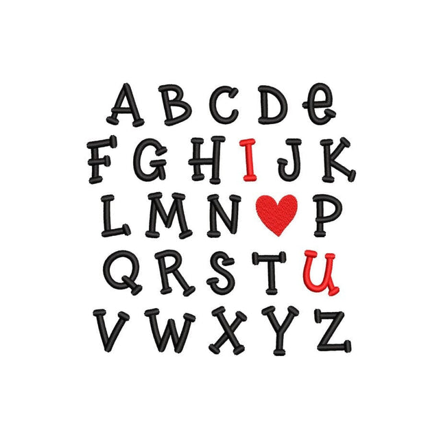 Love Alphabet Embroidery Design, Valentines's Day Embroidery File, 5 sizes, Instant Download Embroidery/Applique DESIGNS Nino Nadaraia 
